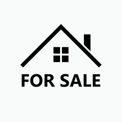 Home For Sale Icon. Property Business Element Symbol - Vector Logo Template.