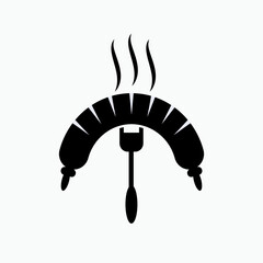 Hot Sausage Icon. Garden Party Menu Symbol - Vector. 