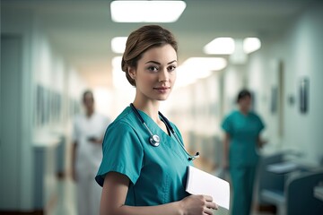 hospital working nurse young   doctor nurse woman smiling health care hospital health care clinic student medicine team professional occupation staff check-up clipboard assistance expertise