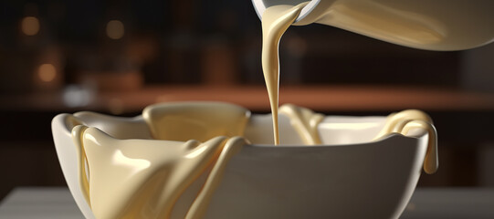 pour condensed milk into a bowl, cream, sweet 8