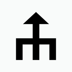 Indicator, Directional Icon. Arrow, Merged Symbol. 