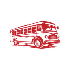 Logo of bus icon school bus vector isolated transport bus silhouette design school bus template