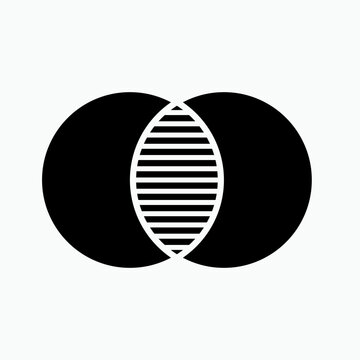 Intersect Icon. Trim, Cut Off. Cut Out Symbol.