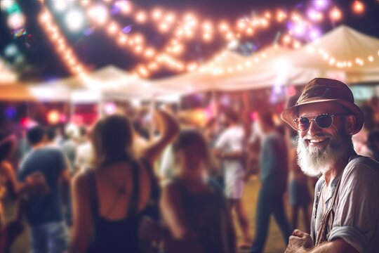 background blurred people hipster party event festival night blur beach summer enjoy bokeh music fun crowd light holiday decoration