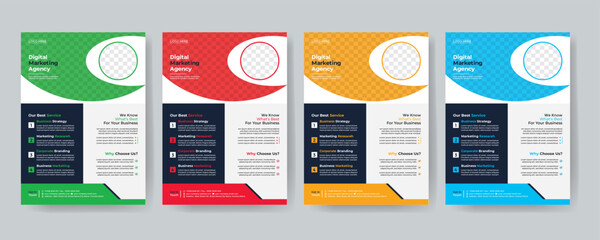 Modern Creative Corporate business, digital marketing agency flyer Brochure design, cover modern layout, annual report, poster, flyer in A4 template