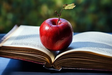 book apple red a fresh class delicious eat academic educate education exam fruit health isolated cognition learn library nourishment page paper present prof read school snack story