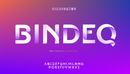 Obraz premium Vector of paper folding alphabet. stylized 3D vector font