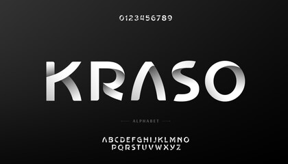 Vector of paper folding alphabet. stylized 3D vector font