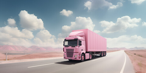 Cargo Delivery Truck stock Generative Ai