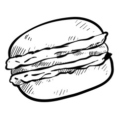 burger hand drawn