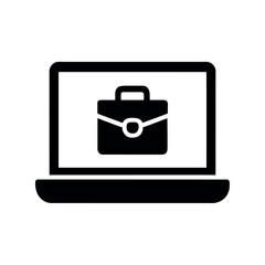 laptop icon with briefcase