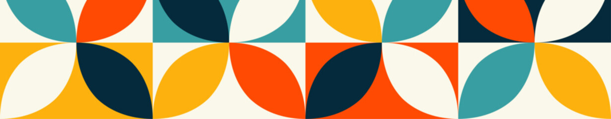 Retro geometric seamless pattern vector image