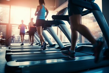 club gym fitness treadmill machine running people  gym running treadmill machine fitness exercise run physical exercise health man healthy young sport club people fit active lifestyle adult