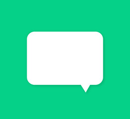 3d cartoon illustration of speech bubble sketch with green background