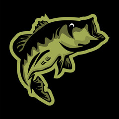 BASS FISH FISHING CLUB LOGO.