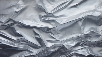 Photo of folded aluminum foil, textured - obrazy, fototapety, plakaty