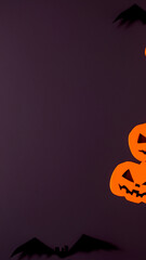 Vertical Halloween social media post with pumpkins