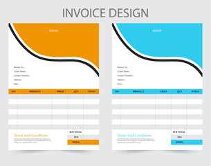 Professional invoice design template.