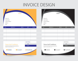 Professional invoice design template.