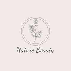 Minimalist floral nature beauty flower logo design ideas