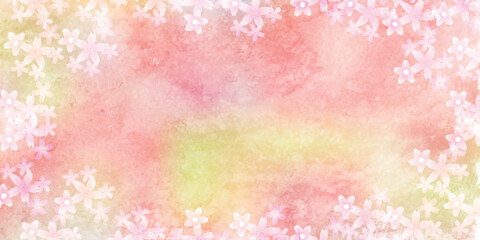 桜　春　水彩　背景