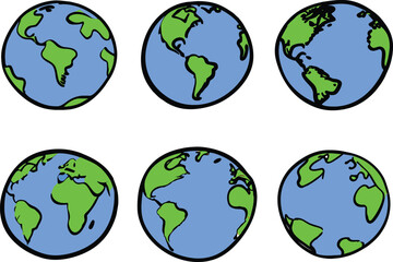 earth globes vector set 