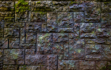 ancient colored green stone wall background
