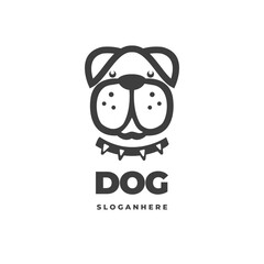 Cute dog head logo vector