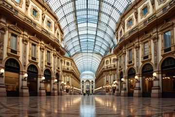 Foto op Plexiglas italy gallery ii emanuele vittorio milan shopping galleria fashion tour tourism travel holiday ancient arch architectural architecture art beautiful building center city construction dome © sandra