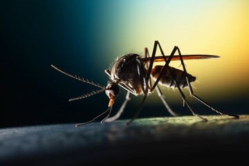 mosquito danger sunset gnat insect macro africa attack silhouette bacterial blood closeup contamination dangerous orange dead death defense doom fed female fever fodder germ gore health human