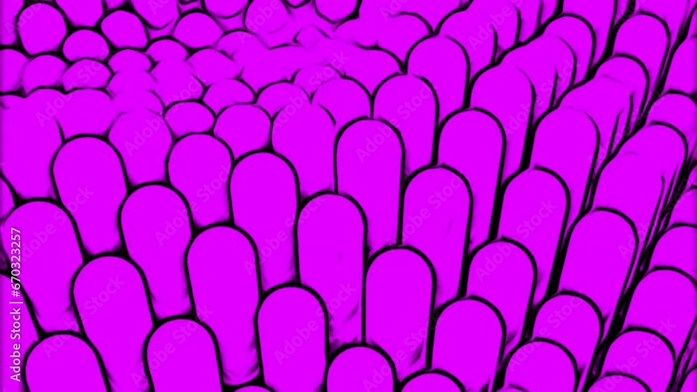 Poster up and down sliding columns of purple color. design. cartoon style of wavy background of long 3d sha
