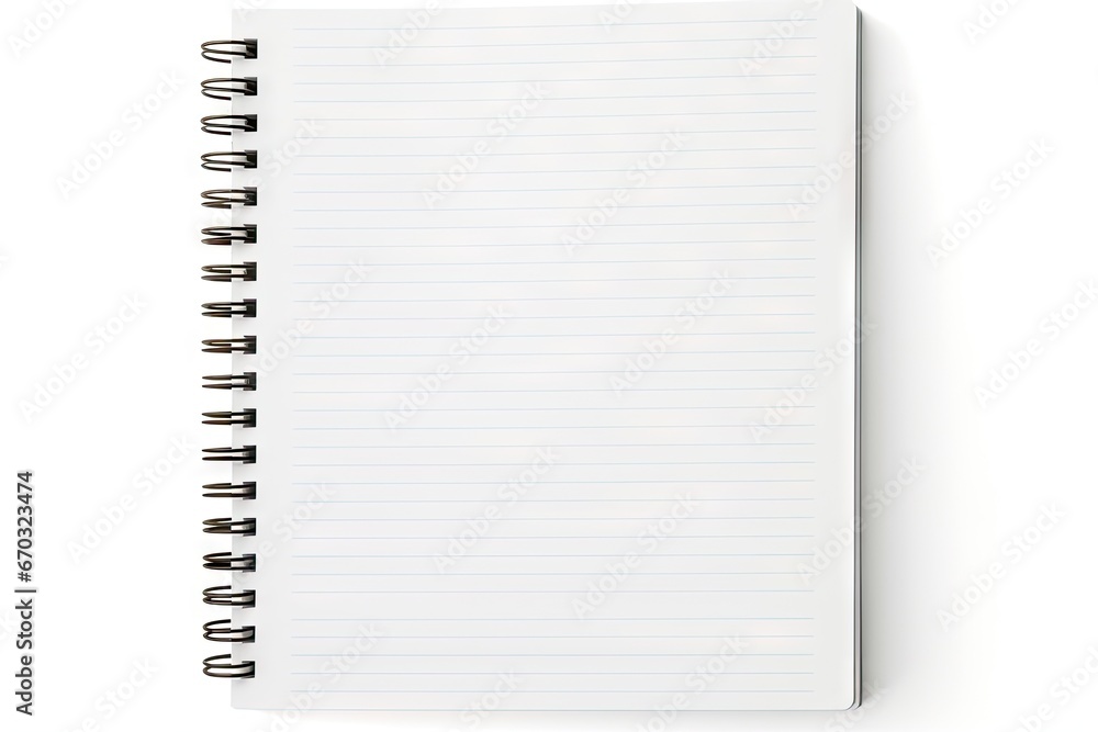 Poster white isolated notebook blank book organiser background card cookbook copy space text menu note page