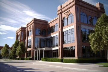Fototapeta premium 005 building office entrance technology business modern park