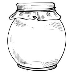 bottle jar handdrawn illustration 