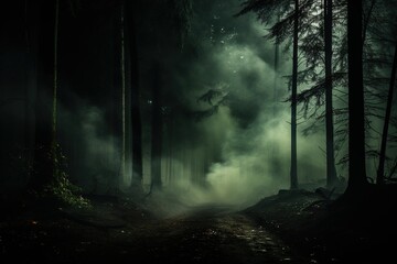 A cursed fog shrouded forest