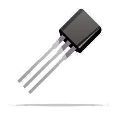 Electronic transistor vector isolated illustration