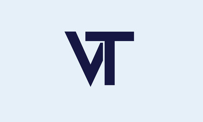 Alphabet letters Initials Monogram logo VT TV V T
