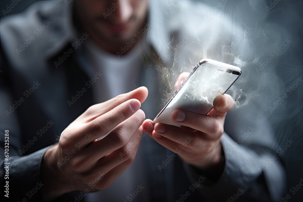 Aufkleber phone smart mobile using man close phone mobile business hand businessman smart using texting text m