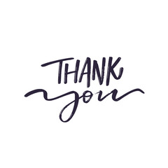 Thank You phrase. Handwritten calligraphy lettering text.