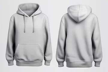 Fotobehang background white isolated print mockup design hoody path clipping sleeve long sweatshirt Hoodie template Grey shirt t-shirt clothing blank casual attire clothes apparel blue back backside clear cott © akkash jpg