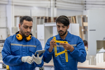 Determined woodworker measures, shapes, and balances wood with precision using hand and power tools