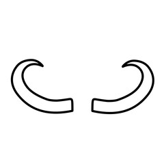 Devil horn vector illustration. Doodle style. Design icon, print, logo, poster, symbol, decor, textile, paper.