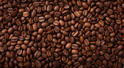 Fototapeta premium coffee beans texture, aerial photography