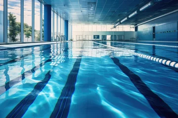 Fotobehang pool swimming  swim pool competition training lane sport underwater water swimming background blue spa active bright colours compete cool cross exercise fitness healthy leisure lifestyle © akkash jpg