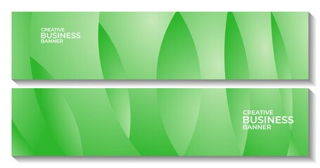 modern banners with abstract green bio leaf background