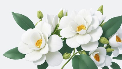 Obraz premium Colorful flowers floral Clipart, high quality resolution, beautiful flowers white background, AI generated images, jpg illustration.
