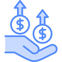 Obraz premium Business And Accounting blue color icon set