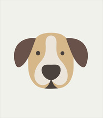 cute dog head icon design, dog animal logo illustration