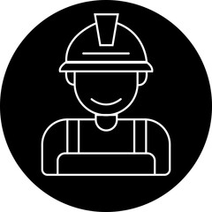 Construction worker icon. Labor, builder, employee, hardhat concept. outline style editable stock. line vector design illustration isolated on Transparent background. Vector Person Profile Avatar.