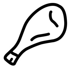 chicken thigh line icon